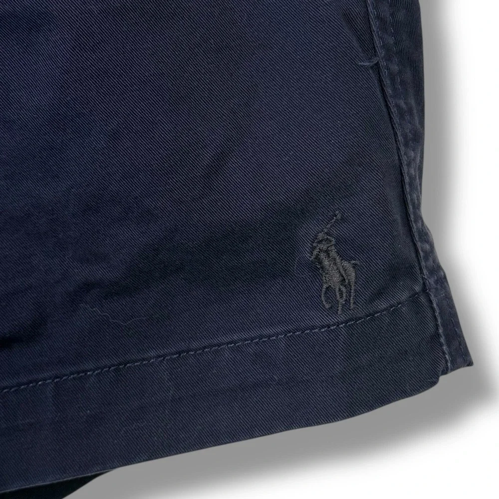 Polo Ralph Lauren Shorts Men XL Navy Blue Stretch Classic Fit Elastic Waist Pony